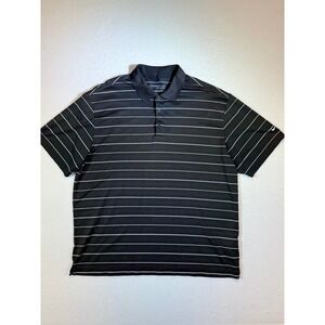 Nike Golf Dri-FIT Men's XL Black Stripe Polo Shirt Short Sleeve Athletic